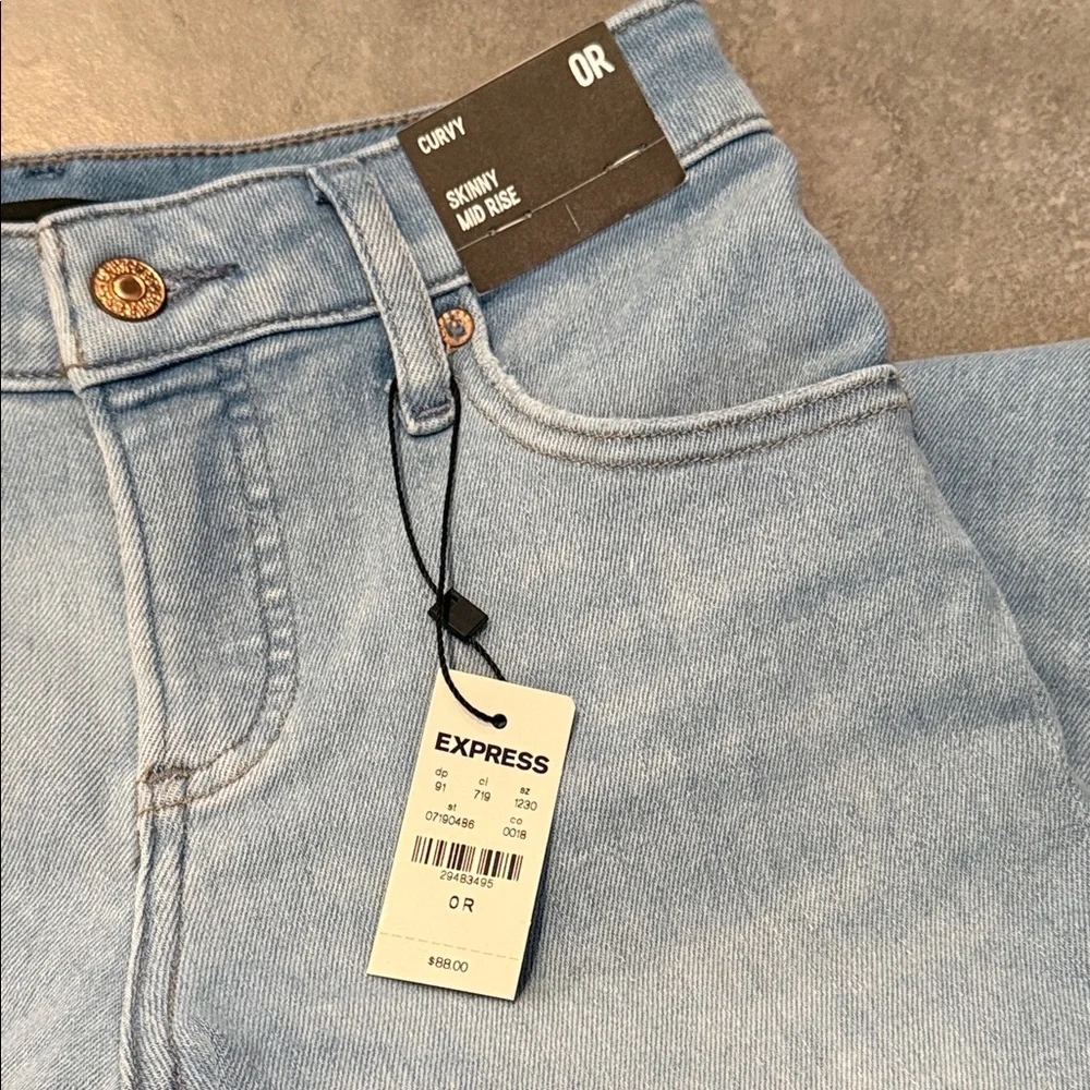 Curvy Mid Rise Express Ripped Skinny Jeans - Picture 2 of 4